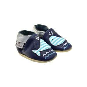 Scarpine Neonato In Pelle Rose & Chocolat - Antiscivolo E Morbide Per Primi Passi (0-24 Mesi) - Lavabili In Lavatrice