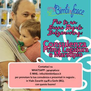 Bimbinfasce – Buono Consulenza Babywearing – Prima Legatura, Ring e Marsupio