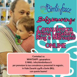 Bimbinfasce – Buono Consulenza Babywearing – Prima Legatura, Ring e Marsupio